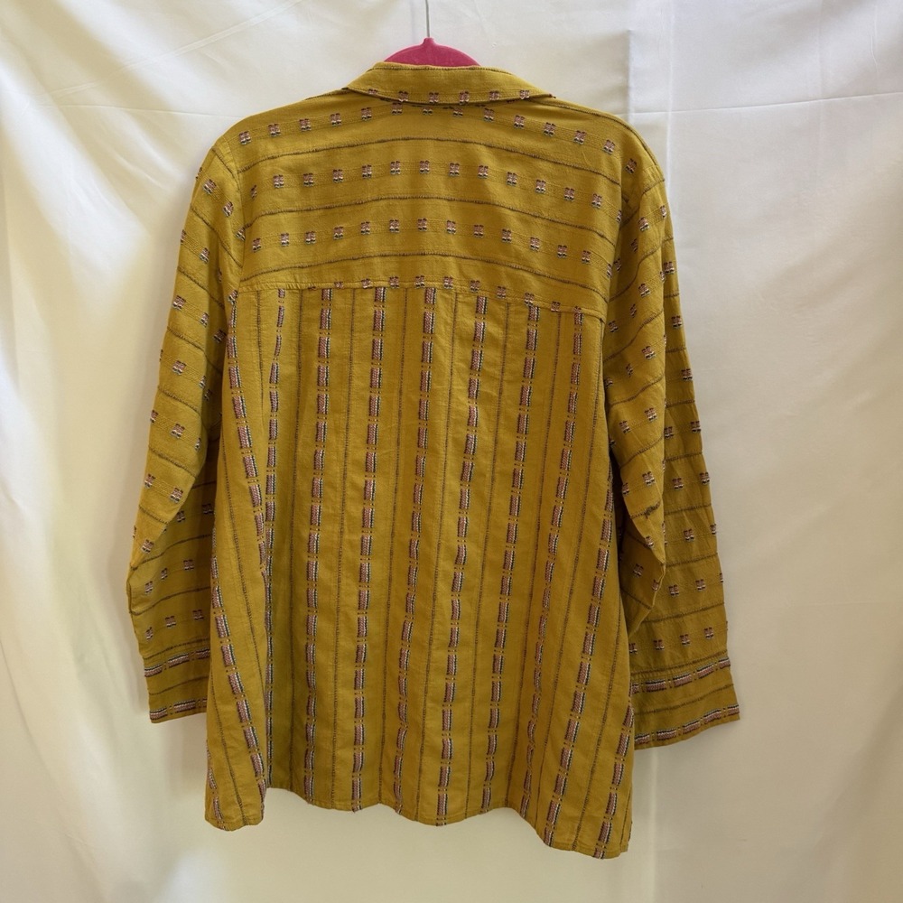 Habitat Clothes to Live in Women's Textured Button Shirt Sz L Lagenlook - Picture 4 of 11